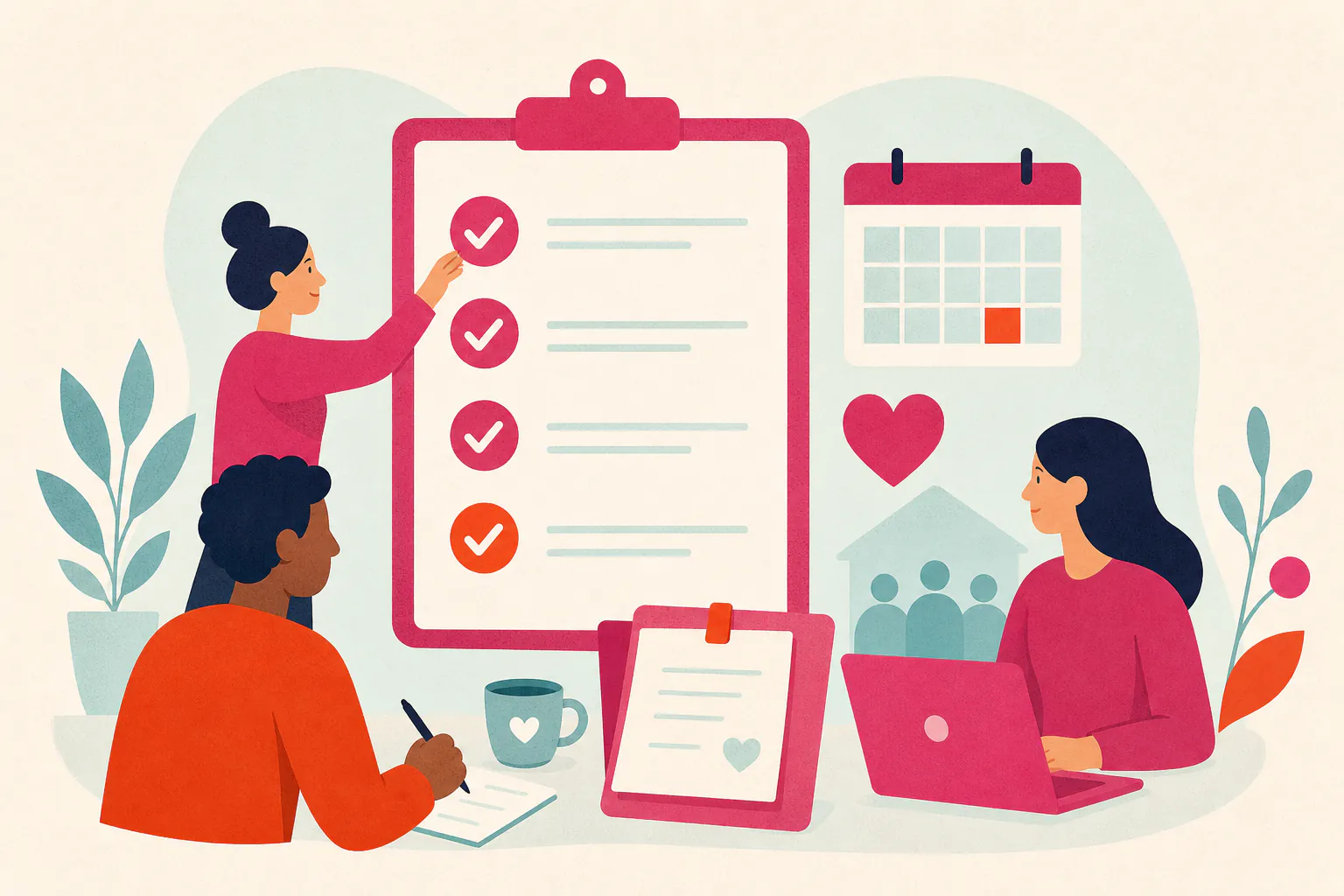 Conceptual checklist visual for Website trust checklist for small charities and community groups.