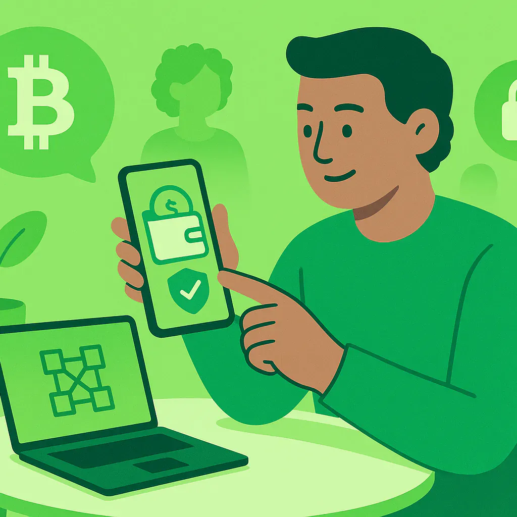 Stylised square thumbnail representing Blockchain, Security, User Experience without any on-image text.