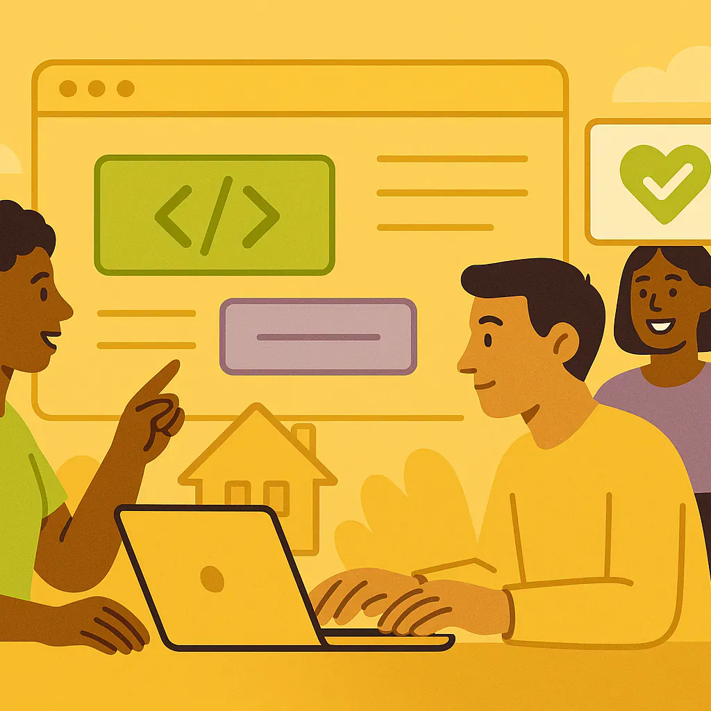 Stylised square thumbnail representing Front-end Development, Volunteer Management, Project Delivery without any on-image text.