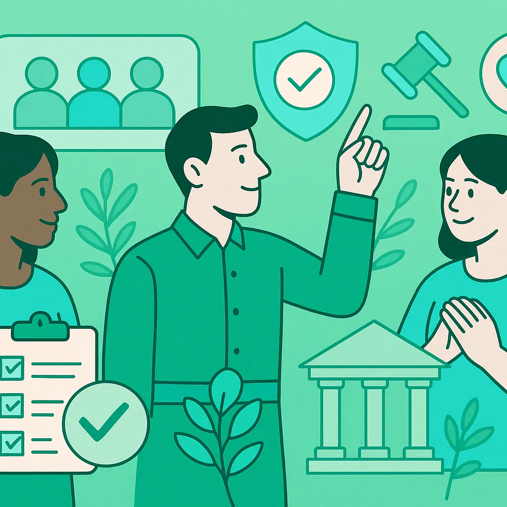 Stylised square thumbnail representing Governance, Volunteer Management, Community Safety without any on-image text.