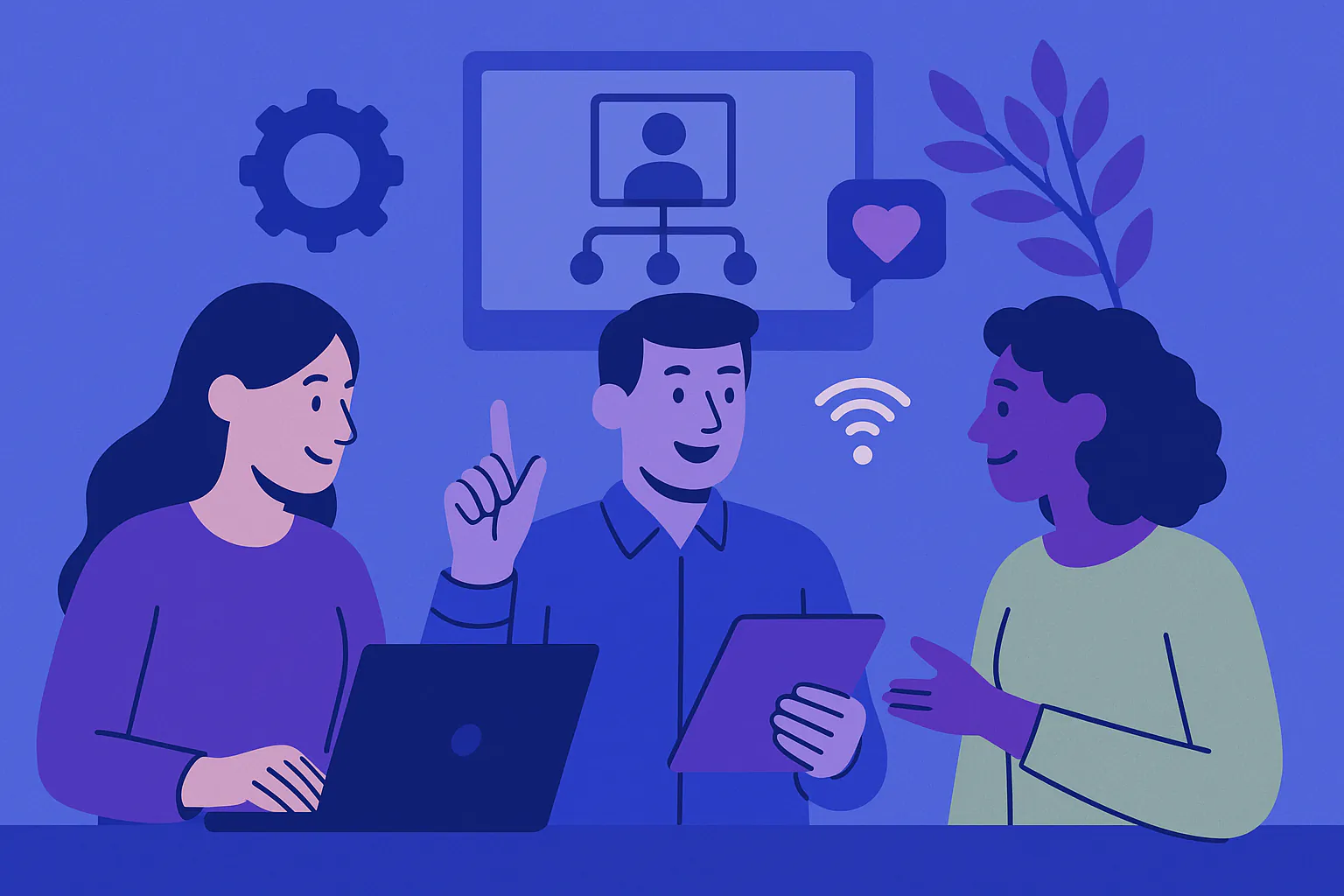 Stylised banner illustration representing Volunteer Management, Governance, Community Leadership without any on-image text.