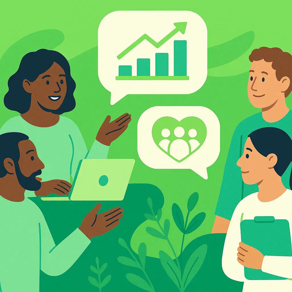 Stylised square thumbnail representing Community Engagement, Revenue Strategies, Volunteer Management without any on-image text.